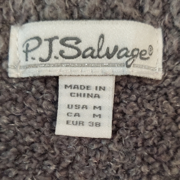 P.J. Salvage Cozy Pullover Woman M Gray fleece sweater - Picture 6 of 8